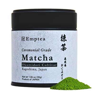 Emptea Ceremonial Grade Matcha - Single Cultivar Okumidori Kagoshima First Harvest Authentic Organic Japanese Green Tea Powder 1.06 oz (30g)