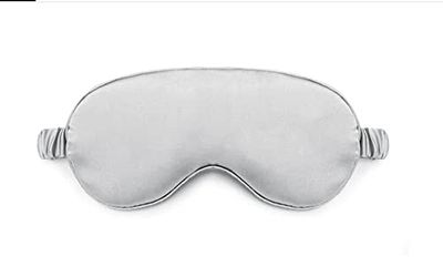 Women Imitated Silk Sleeping Mask Travel Eye Patch (Grey)