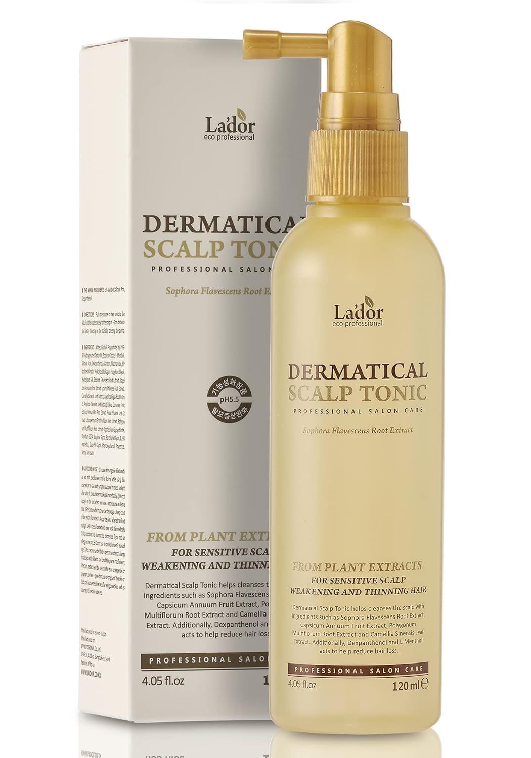 LA&#39;DOR Dermatical Scalp Tonic for Hair Loss - Scalp Care for Thinning Hair, Reduces Itching Dandruff - Leave-In Spray, 4.05 Fl Oz (120ml, Pine, Citrus, Amber, Musk, Balsam, Herb)