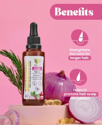 Natural Sant Onionvital Hair Serum with Onion, Rosemary, Biotin Arginine - Hydrating Serum for Scalp Hair Care, 60ml