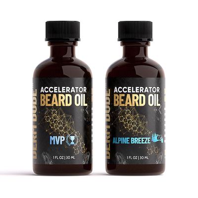 Accelerator Beard Growth Oil Set for Men with Avocado, Castor, and Jojoba Oils - Promotes Healthy Facial Hair Growth, Alpine Breeze MVP Scents