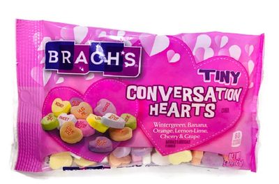 Brach&#39;s (1 bag) Valentine&#39;s Day Tiny Conversation Hearts Candy - Wintergreen, Banannas, Orange, Lemon, Cherry, Grape - 5 oz 142 g