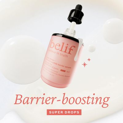 belif Super Drops Retinol Peptide Barrier Serum Firming Anti-Aging Serum for Boosting Skin Elasticity, Reducing Pore Appearance Hydrating with Hyaluronic Acid