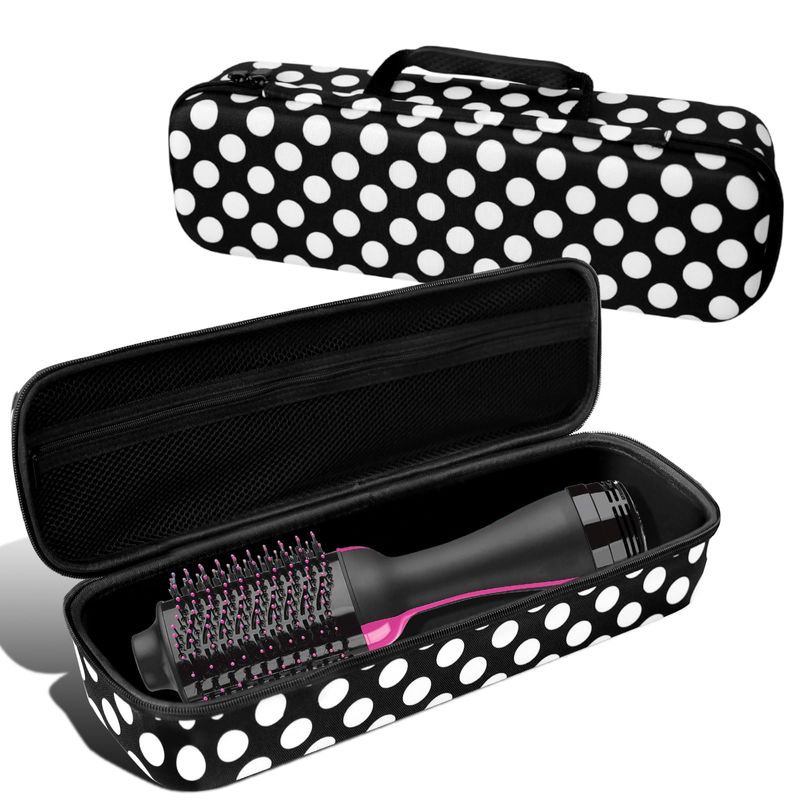 LVKAYCE Hard Carrying Case for Revlon Hair Dryer Brush Original 1.0Plus 2.0,Portable Travel Storage Bag Compatibility with All Brand Hot Tools Volumizer Hot Air Brush (Black)