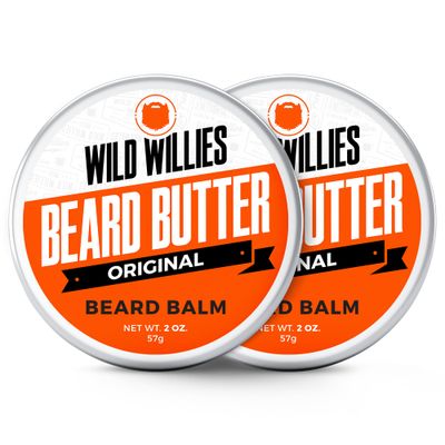 Wild Willies Beard Butter Leave-In Conditioner - Organic Beard Balm for Fast Beard Growth, Beard Care Softener - Beard Cream for Men to Remove Itch Dandruff, Restores Moisture - 2 Oz (Pack of 2)