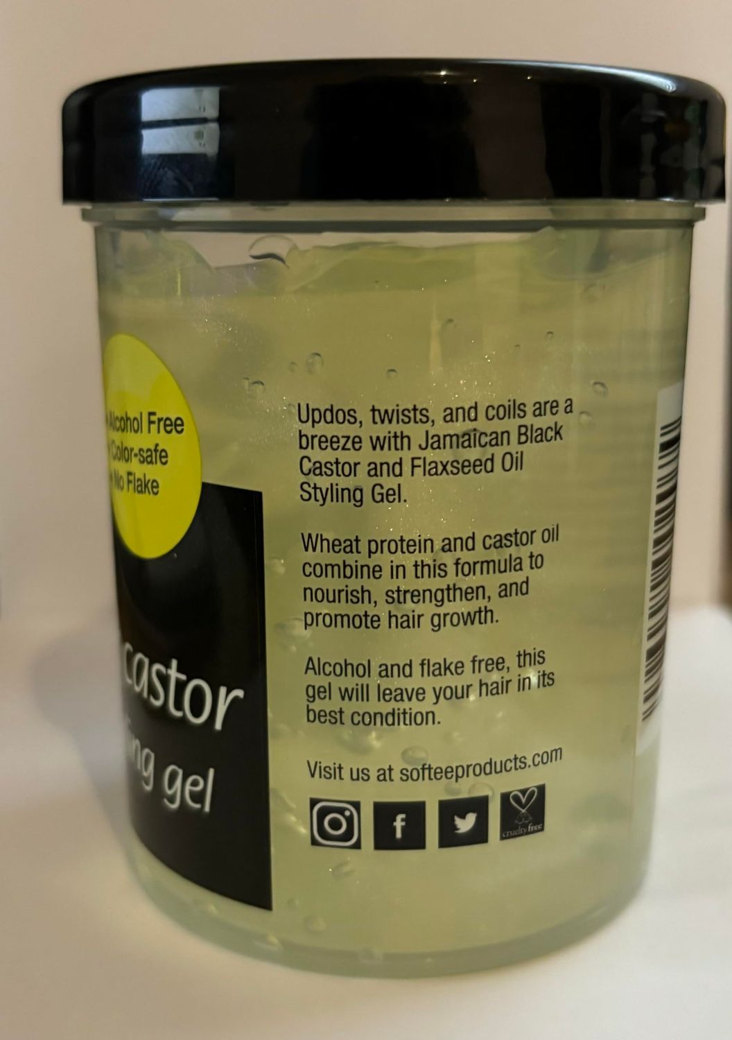 Softee jamaican black castor flaxseed oil styling gel 8 ounce, Green, 8 Ounce