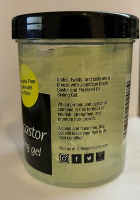 Softee jamaican black castor flaxseed oil styling gel 8 ounce, Green, 8 Ounce
