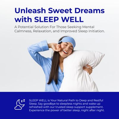 RAPHA HEALTH - Sleep Well Natural Sleep Aid with Magnesium Glycinate, Valerian Root, and Chamomile Non-Habit Forming 60 Capsules - 30 Nights of Restful Sleep