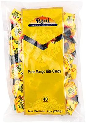 Rani Parle Mango Bite Candy 7oz (200g) Individually Wrapped Indian Tasty Treats Vegan Gluten Friendly NON-GMO Indian Origin