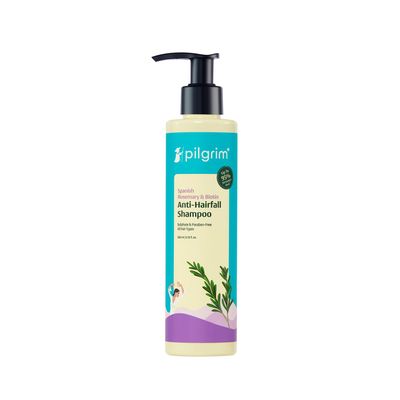 Pilgrim Spanish Rosemary Biotin Anti-Hairfall Shampoo Reduce Hair Loss Breakage Natural DHT Blocker Provide Smoothen Strengthen Hair 6.76 Fl Oz200ml