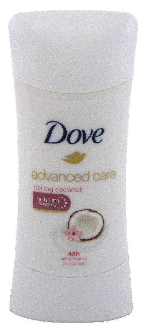 Dove Deodorant 2.6 Ounce Adv Care Anti-Perspirant Coconut (Pack of 6)