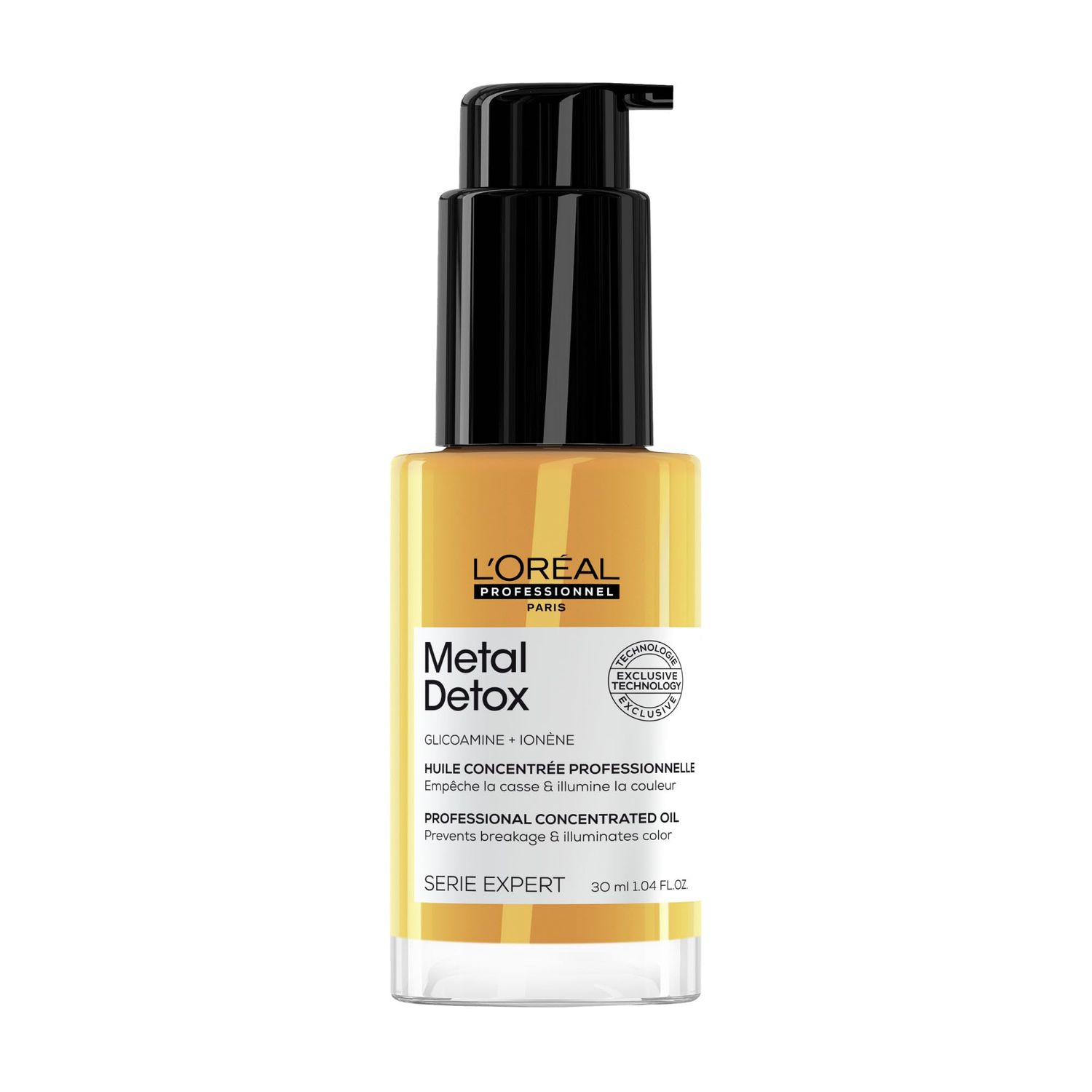 L&#39;Oral Professionnel Paris Metal Detox Leave-In Hair Oil - Anti-Frizz Heat Protectant, Removes Hard Water Metals Prolongs Color, Adds Softness and Shine, For Dry, Damaged Color Treated Hair