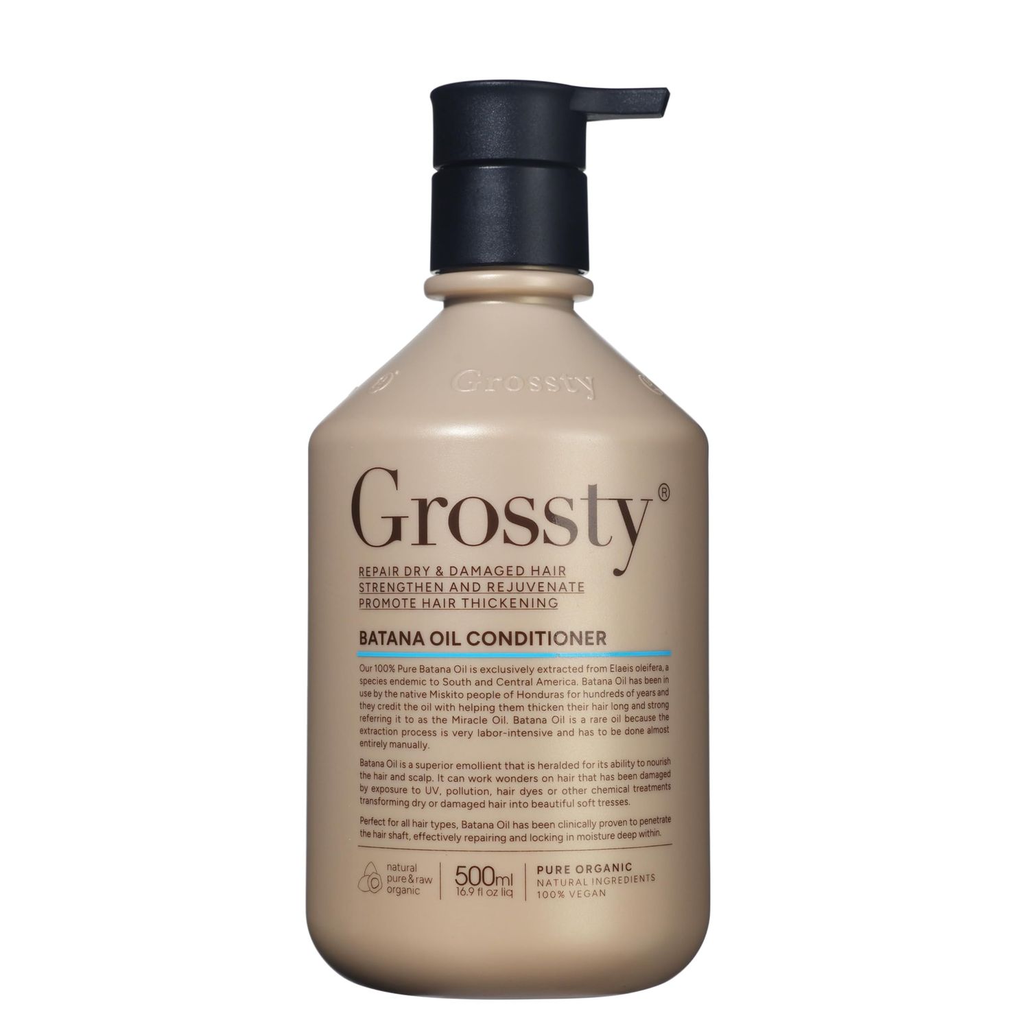 Grossty Batana Oil Conditioner for Dry, Damaged Hair, Nourish, Repair, Hydrate, and Strengthen Hair for Softness Shine 16.9 FL OZ