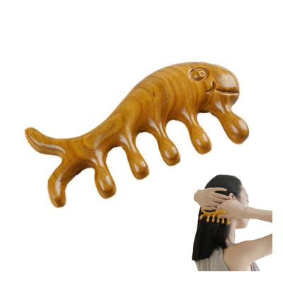 UAIAGM Massage Comb Wooden Handmade Green Sandalwood Scalp Massager Multipurpose Gua Sha Scraping Scalp Head Brush for Hair Growth Men Women Natural Wood Hair Massager Comb Present