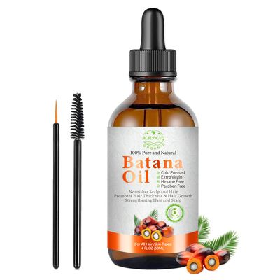 MMPANG Dr. Sebi Approved Raw Batana Oil 2 fl.oz for Hair Growth Eyelashes, Brows Thickness-Organic Unrefined Cold Pressed Batana Hair Oil for Natural Hair Repair Scalp Treatment, Stronger Hair