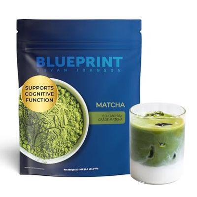 Blueprint Bryan Johnson Matcha Ceremonial Grade Green Tea Powder - 30mg L-Theanine - 3rd Party Tested - Antioxidant- Cognitive Support (30 Servings)