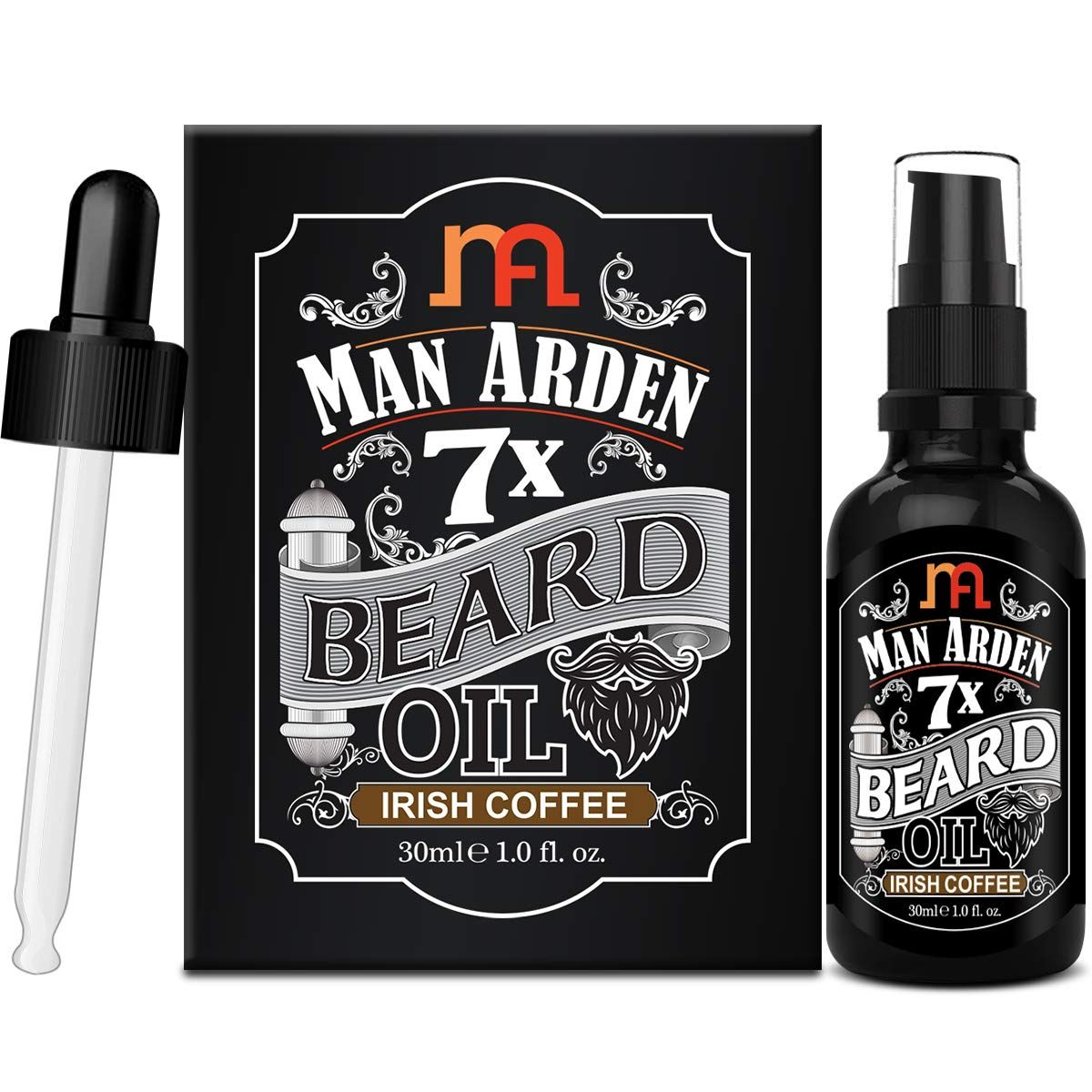 Man Arden 7X Beard Oil 30ml (Irish Coffee) - 7 Premium Oils for Beard Growth and Nourishment
