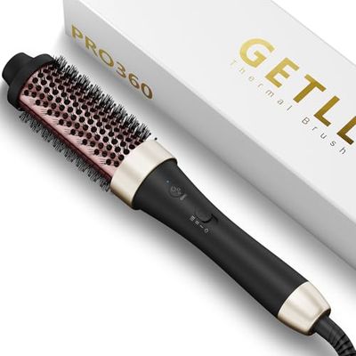 Ionic Thermal Brush Curling Iron Brush Heat Hair Curling Brush with Ceramic Tourmaline Hair Styler 1.5 Inch Heated Round Hair Brush Dual Voltage Hot Brushes for Volume Hair Curler