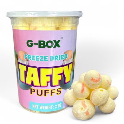 G-BOX Freeze Dried Taffy Freeze Dried Candy Salt Water Taffy TikTok Trend Items, Crunchy, Featuring Old School Candy Vibes, Perfect for Fans of vintage and retro Candies (Banana)