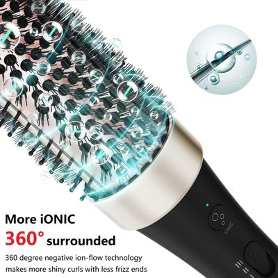 Ionic Thermal Brush Curling Iron Brush Heat Hair Curling Brush with Ceramic Tourmaline Hair Styler 1.5 Inch Heated Round Hair Brush Dual Voltage Hot Brushes for Volume Hair Curler