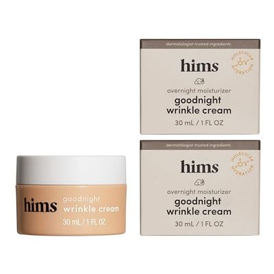 hims Goodnight Wrinkle Cream for Men, 2 Pack - Hydrating Men&#39;s Face Moisturizer with Hyaluronic Acid, Shea Butter Caffeine - Reduces Wrinkles While You Sleep - 2 x 1 fl oz