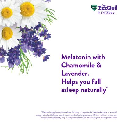 ZzzQuil PURE Zzzs Melatonin Gummies, Sleep Aid, Melatonin 2mg, with Chamomile Lavender, Melatonin Sleep Gummies, Sleep Aids for Adults, Wildberry Vanilla Flavored, 24 Sleep Gummies