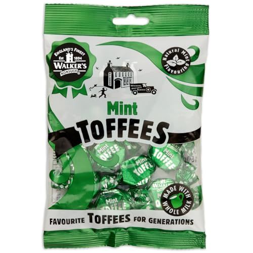 Walkers' Nonsuch Mint Toffee Made with Whole Milk Natural Mint Flavor Imported from UK Traditional British Candy Classic English Sweets 5.29 Oz (150g)