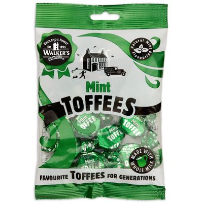 Walkers' Nonsuch Mint Toffee Made with Whole Milk Natural Mint Flavor Imported from UK Traditional British Candy Classic English Sweets 5.29 Oz (150g)