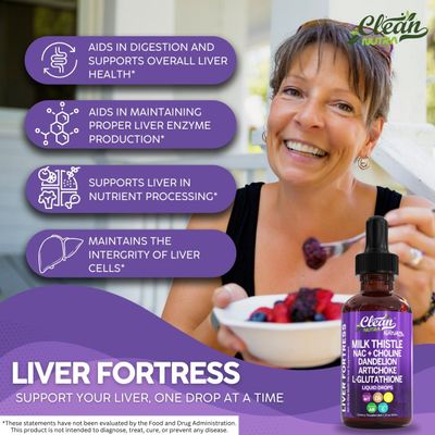 Clean Nutraceuticals Milk Thistle NAC Liver Cleanse Detox Repair Supplement Liver Support Liquid Drops with Dandelion Extract, Artichoke, Chanca Piedra, Choline, L-Glutathione, Burdock, Schisandra