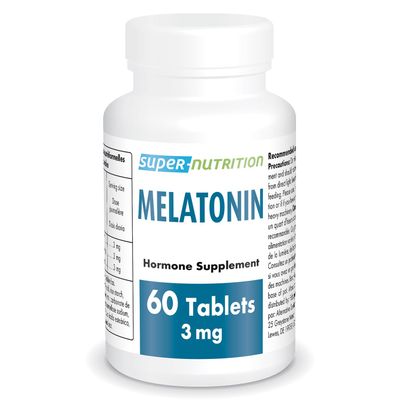 Supersmart - Melatonin 3mg (Fast Dissolve) - Natural Restful Sleep - Use for Jet Lag Night Shifts Work Non-GMO Gluten Free - 60 Tablets