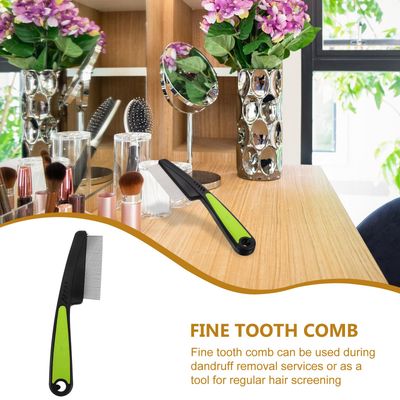 Healeved Dandruff Brush Psoriasis Comb Grooming Tool Scalp Comb Fine Tooth Comb Scalp Psoriasis Comb Sebum Comb Stainless Steel Dandruff Removal Thin Comb Hair Comb for Kids and Adults