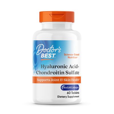 Doctor&#39;s Best Hyaluronic Acid with Chondroitin Sulfate, featuring BioCell Collagen, Non-GMO, Gluten Free, Soy Free, Joint Support