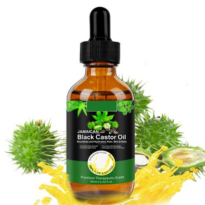 Black Castor Oil, Cold Pressed Organic Pure Hair Oil For Hair Growth, Natural Carrier Oil for Thicker Eyebrows Eyelashes, Scalp, Face, Skin Moisturizer,Moisturizing Massage Oil for Aromatherapy (1pcs)