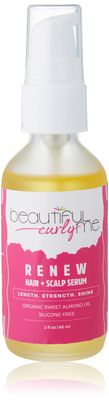 Beautiful Curly Me Renew Hair Scalp Serum Organic Hair Growth Oil Vegan and Paraben Free Scalp Treatment Oil for Curly Hair, Textured Hair, All Hair Types 3A to 4C Hair