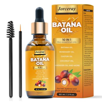 Batana Oil for Hair Growth - 10 in 1 Natural Ingredients Hair Growth Oil from Honduras - Promotes HairEyebrowEyelashe Thickness - Soften Hair - Reduce Split Ends - Great for Men Women 2 Fl Oz