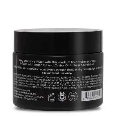 Argan Magic Medium Hold Pomade with Argan Oil Shapes, Adds Texture, Increases Definition Made in USA, Paraben Free, Cruelty Free (8 Oz)