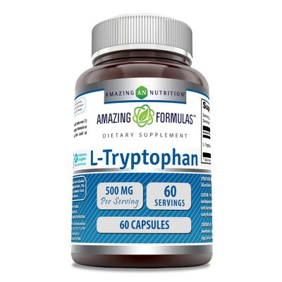 Amazing Formulas L-Tryptophan Supplement 500 Mg Per Serving 60 Capsules Non-GMO Gluten-Free Made in USA