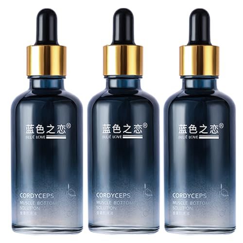 BLUE LOVE 3PCS Cordyceps Facial Essence Serum - Reduces Fine Lines Wrinkles, Hydrating Anti-Aging Formula with Natural Ingredients for All Skin Types
