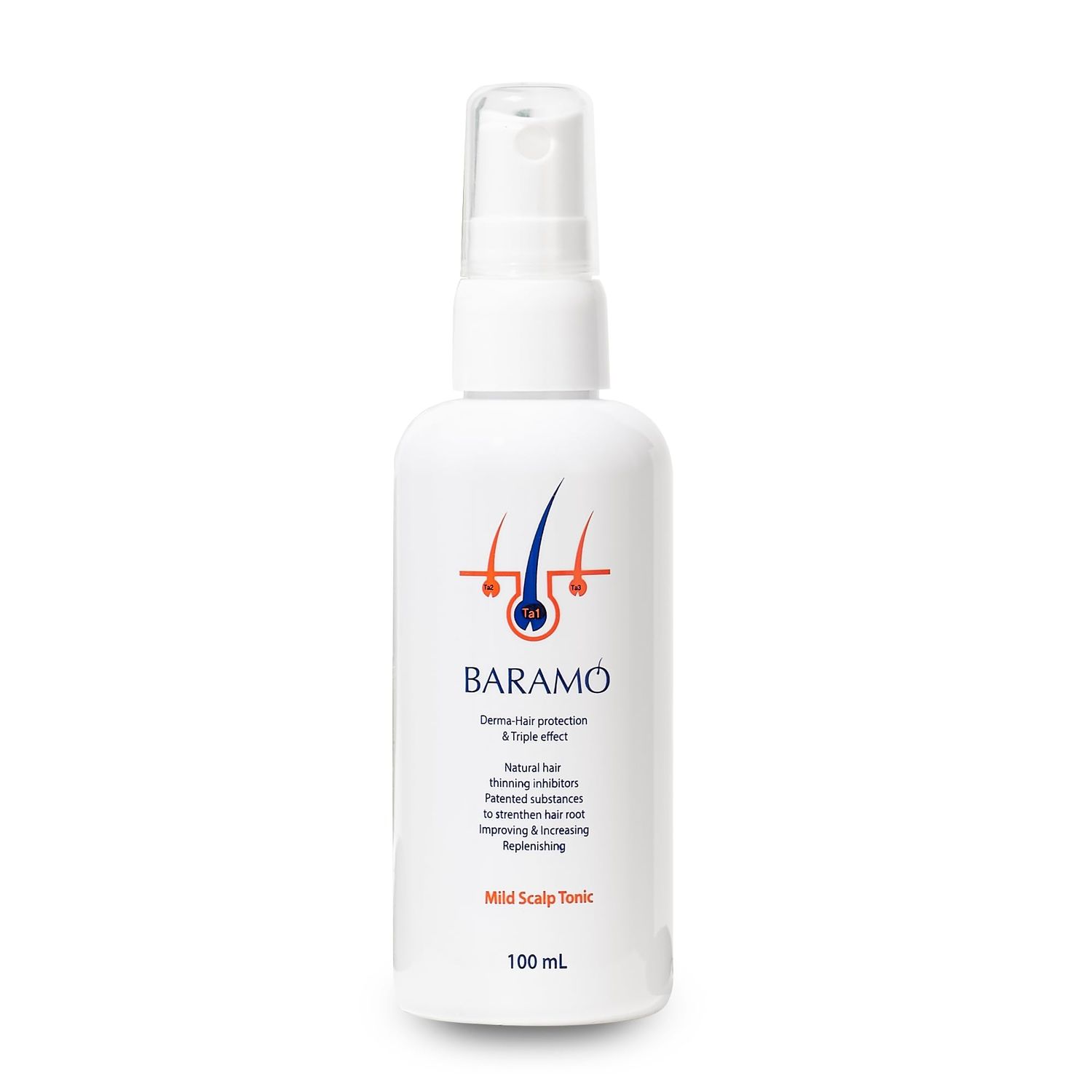 BARAMO Mild Scalp Tonic for Anti-Hair Loss Regrowth, DHT Blocker Serum Spray for Thickening, Nourishing Scalp Hair for Men Women, Dry, Sensitive Scalp Treatment - Sulfate Paraben Free