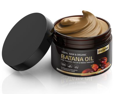 Unichefee Raw Batana Oil Dr. Sebi Approved Batana Oil Organic from Honduras Unrefined Promotes Hair thickness, Prevent Hair Loss, Eliminates Split Ends for Men Women