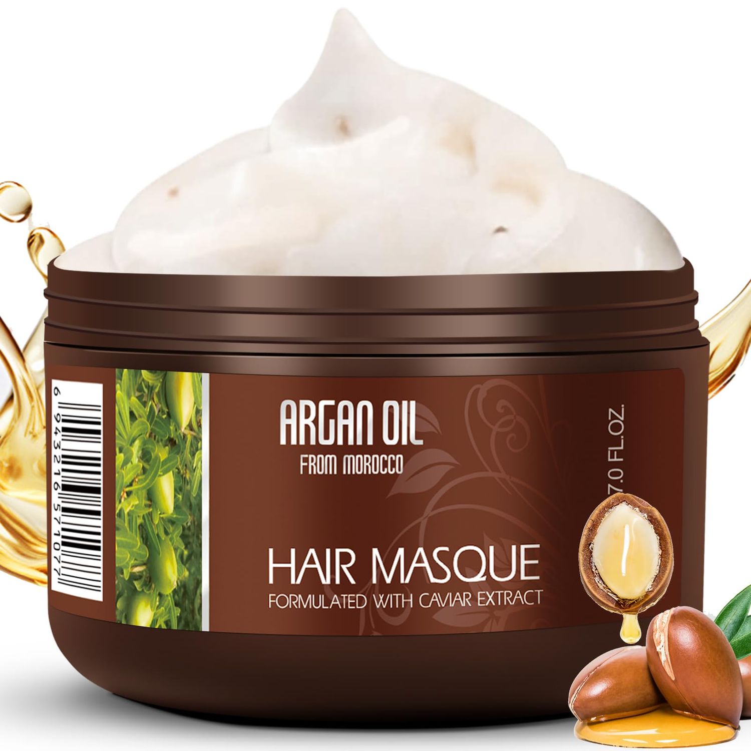 NUSPA Argan Oil Hair Mask Deep Moisturizing Hair Masque Keratin Hair Treatment Daily Hair Care For Damaged Dry Frizzy Hair