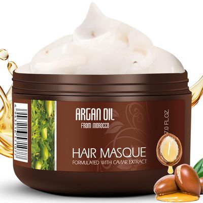 NUSPA Argan Oil Hair Mask Deep Moisturizing Hair Masque Keratin Hair Treatment Daily Hair Care For Damaged Dry Frizzy Hair