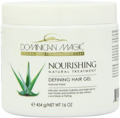 Dominican Magic Hair Styling Gel - Strong Hold Frizz Control - Aloe Vera - Enriched with Natural Extracts for Shine Moisture - All Hair Types - No Flakes, No Crunch - 16Oz