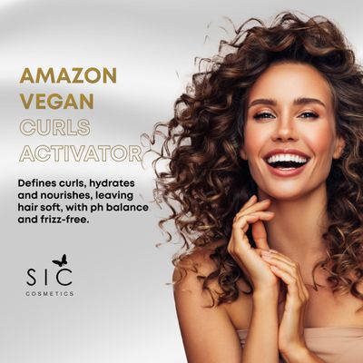 SIC Professional Curly Creme Vegan Amazonia Curl Activator 250g Defines, Hydrates Nourishes Frizz-Free, Soft Curls with pH Balance Natural Curly Hair Care