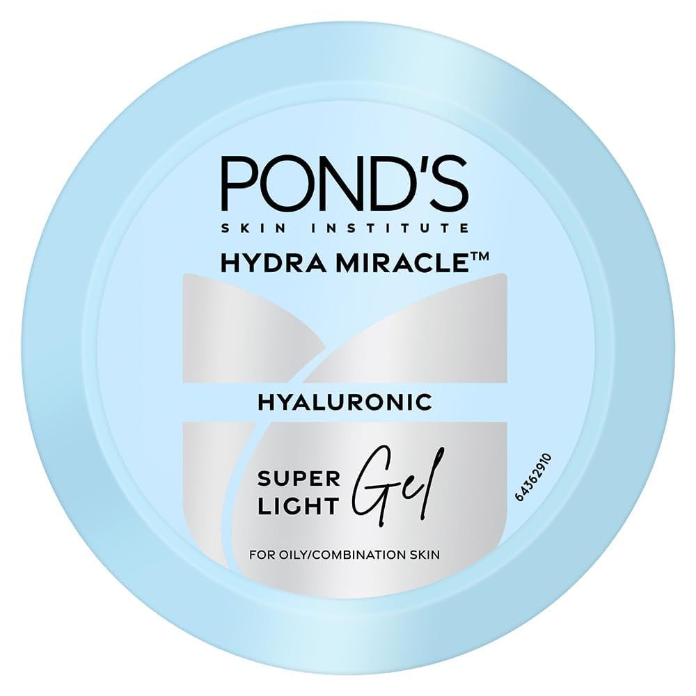 ponds Super Light Gel Oil Free Face Moisturizer 100 ml, With Hyaluronic Acid Vitamin E for Fresh Glowing Skin 24 hr Hydration - Daily Use