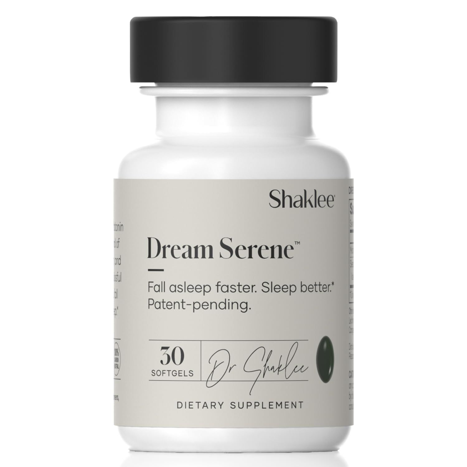 Shaklee - Dream Serene Melatonin Sleep Aid - Fall Asleep Faster, Wake Up Refreshed - with Melatonin, Valerian, Lemon Balm, L-Theanine - for Ultimate Beauty Sleep - 30 Softgels
