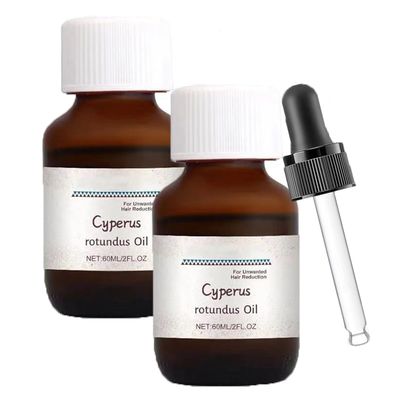 TEPELL Cyperus Rotundus Oil for Hair Removal,Cyperus 60ml Natural with Dropper, Cyperus Oil Natural, Reducing Body Hair Growth, (2 pcs)