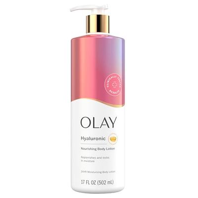 Olay Body Lotion for Women, Nourishing with Hyaluronic Acid Serum, Visibly Soften Smooth Skin, 24hr Moisture Hydration, Fast Absorbing Formula, Vitamin B3 Complex, For All Skin Types, 17 fl oz