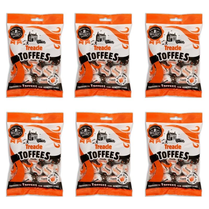 Walkers' Nonsuch Treacle Toffee with Condensed Milk Black Treacle Classic English Chewy Toffee Imported from the UK Traditional British Sweet 5.29 Oz (Pack of 6)