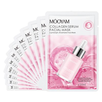 GUOYAOLIFU Face Masks Skincare, 12 Pack Collagen Serum Sheet Masks - Hydrating Smoothing, Moisturizing Nourishing for All Skin Types